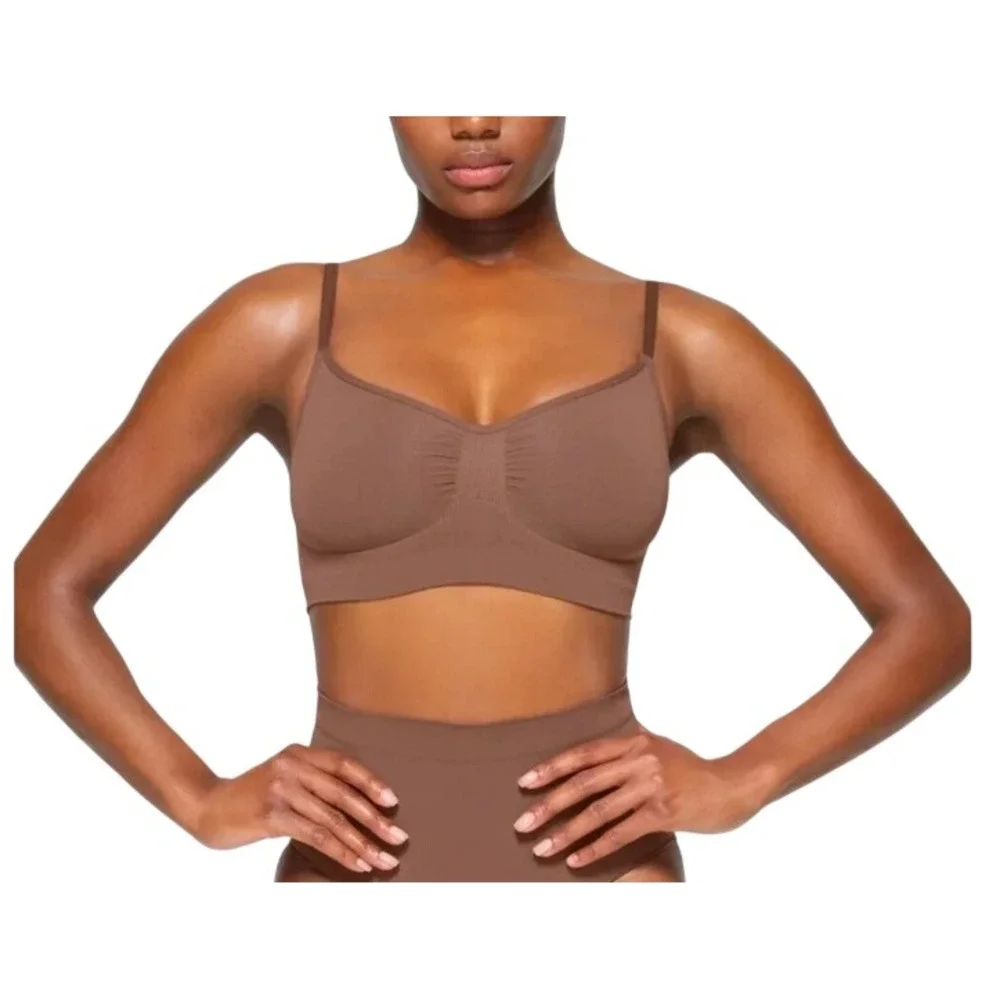 Skims Everyday Sculpt Bralette BR-SCN-2341 Jasper Brown Large
